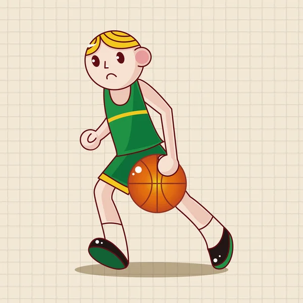 Баскетболіст мультиплікаційні елементи вектор, зберігає елемент піктограми — стоковий вектор