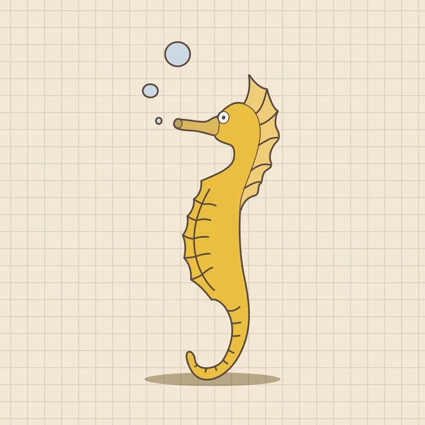 Mer animal hippocampe dessin animé éléments thème icône élément — Image vectorielle