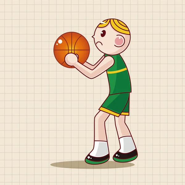 Jugador de baloncesto elementos de dibujos animados vector, eps elemento icono — Archivo Imágenes Vectoriales