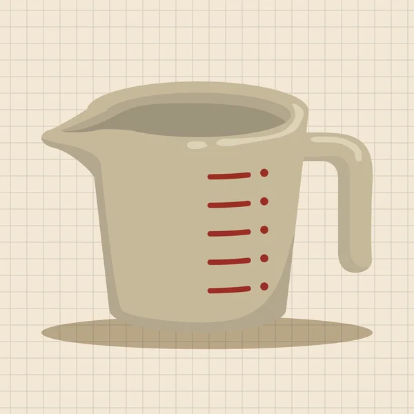 Елемент значка кухонного посуду вимірювання елементів теми чашки — стоковий вектор