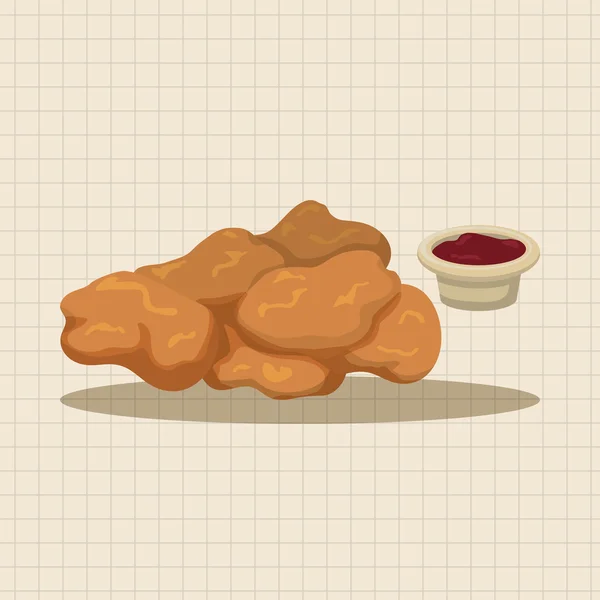Aliments frits thème poulet pépites éléments icône élément — Image vectorielle
