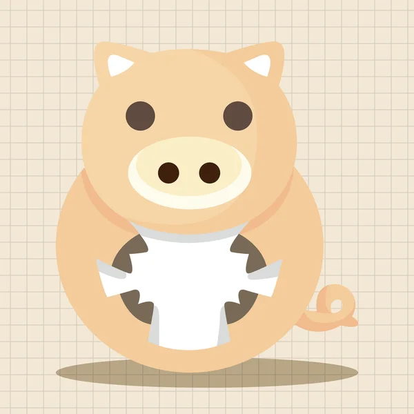 Element ikona elementów tematu kreskówka zwierzę świnia — Wektor stockowy