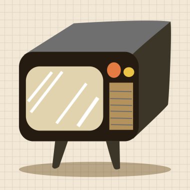 Ev aletleri Tema tv öğeleri simge öğesi