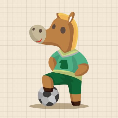 Hayvan at spor çizgi film Tema öğeleri simge öğesi yapıyor