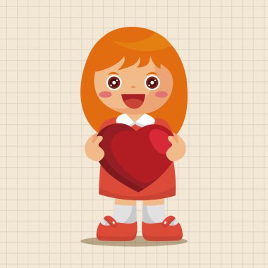 kalp karakter Tema öğeleri simge öğesi grubu