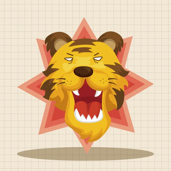 Animale tigre fumetto tema elementi icona elemento — Vettoriale Stock