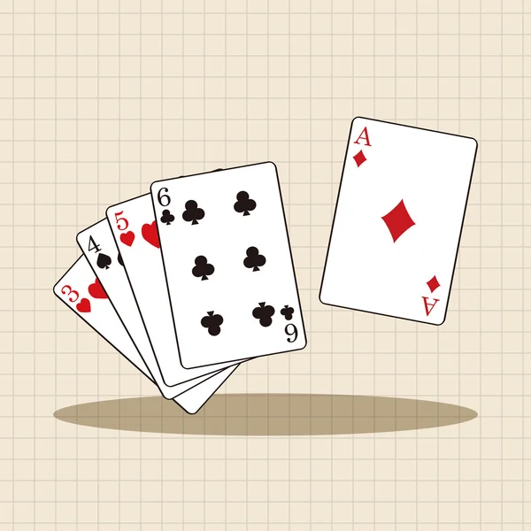 Casino poker carte thème éléments icône élément — Image vectorielle