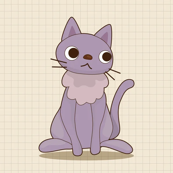 Animal gato desenho animado tema elementos ícone elemento — Vetor de Stock