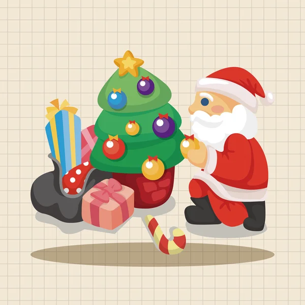 Santa claus pictogram thema elementen-element — Stockvector