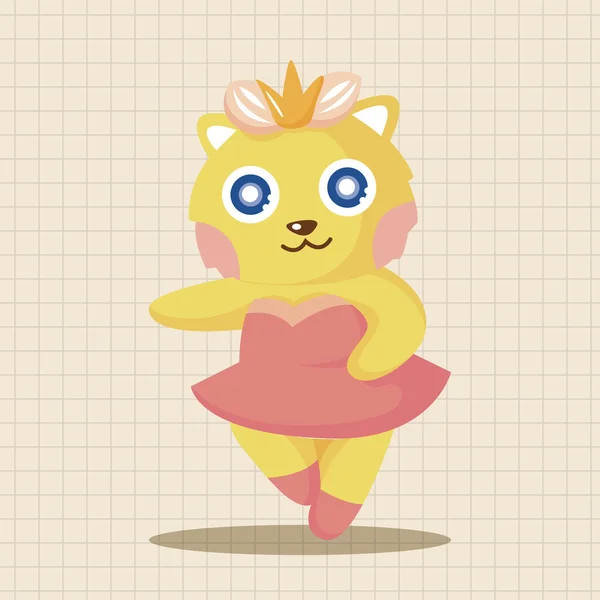 Kočka tanci kreslené téma prvky ikonu prvku — Stockový vektor