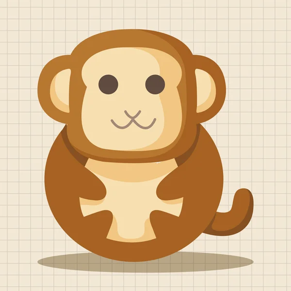 Dierlijke aap cartoon thema elementen pictogram element — Stockvector