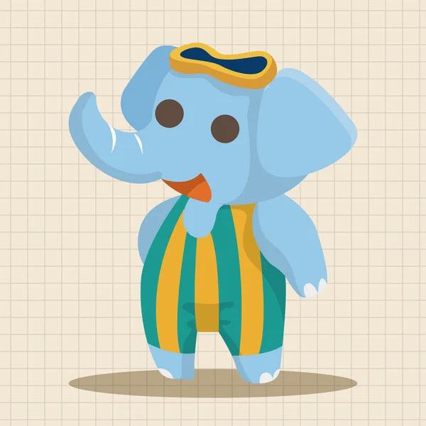 Animal elephant doing sports cartoon theme elements icon element — Stock Vector