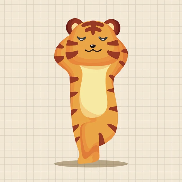 Animal tigre dessin animé éléments thème icône élément — Image vectorielle