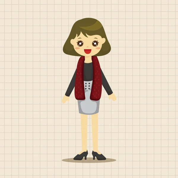 Lady meisje cartoon thema elementen pictogram element — Stockvector