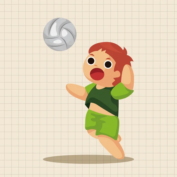 Volleybal speler thema elementen pictogram element — Stockvector