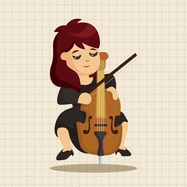 字符的音乐家大提琴家主题元素图标元素 — 图库矢量图片