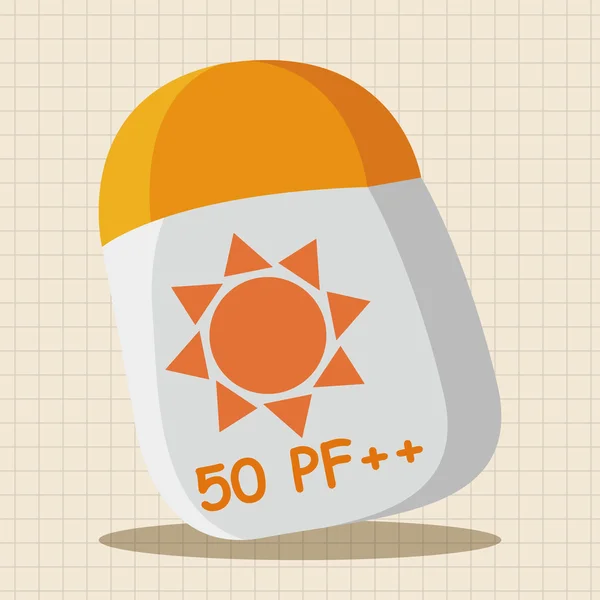 Beach equipment sunscreen theme elements icon element — Stock Vector