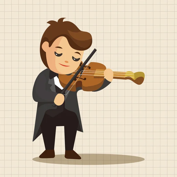 Character musician violinist theme elements icon element — Stock Vector