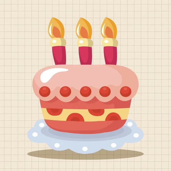 Cumpleaños decoración pastel tema elementos icono elemento — Archivo Imágenes Vectoriales