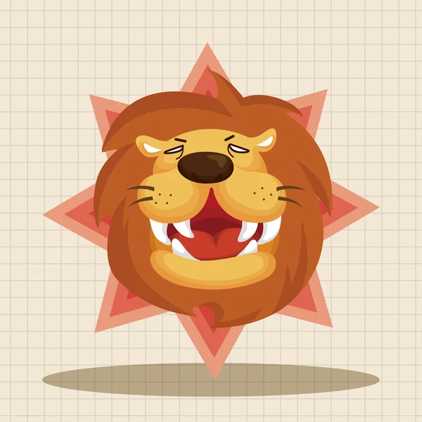Element ikona elementów tematu kreskówka lew zwierząt — Wektor stockowy