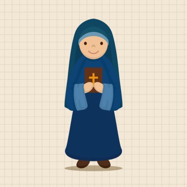 Papaz ve rahibe Tema öğeleri vektör eps simgesi öğesi