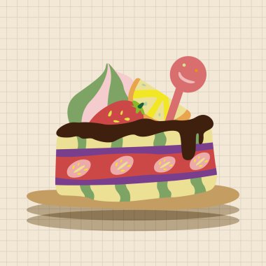 Dekorasyon kek Tema öğeleri vektör, eps10 simgesi öğesi