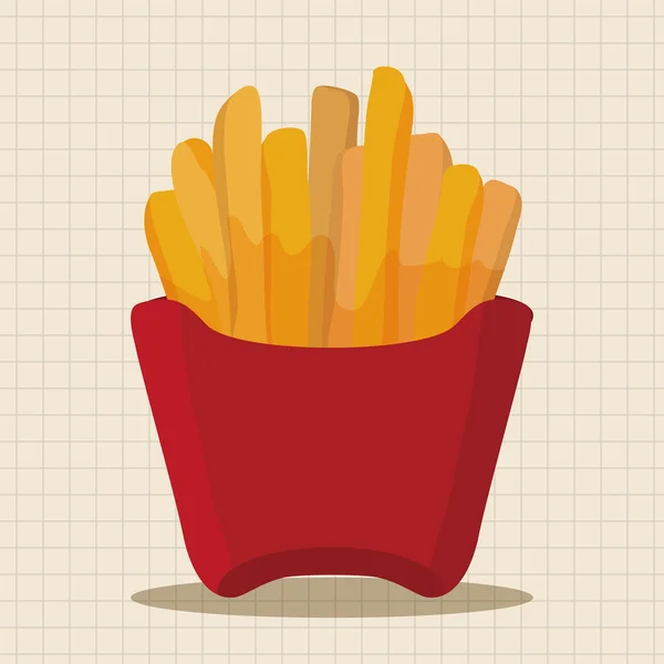 Gebakken voedsel thema Franse frietjes elementen pictogram element — Stockvector