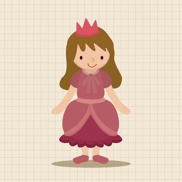 Koninklijke thema prinses elementen pictogram element — Stockvector