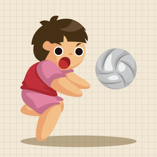 Elementos de tema jugador de voleibol elemento icono — Vector de stock