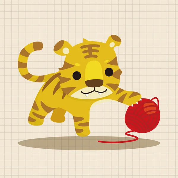 Animal Tiger Cartoon Thema Elemente Symbol-Element — Stockvektor