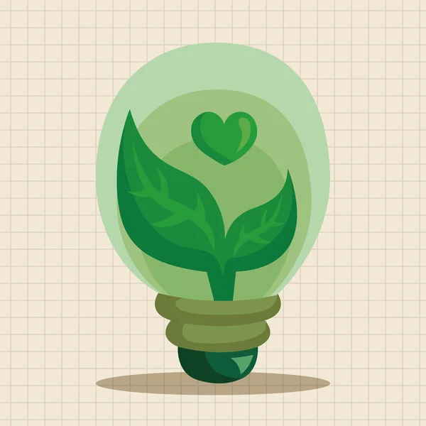 Környezetvédelmi koncepció téma elemek; Energiamegtakarítás, a elem ikon — Stock Vector
