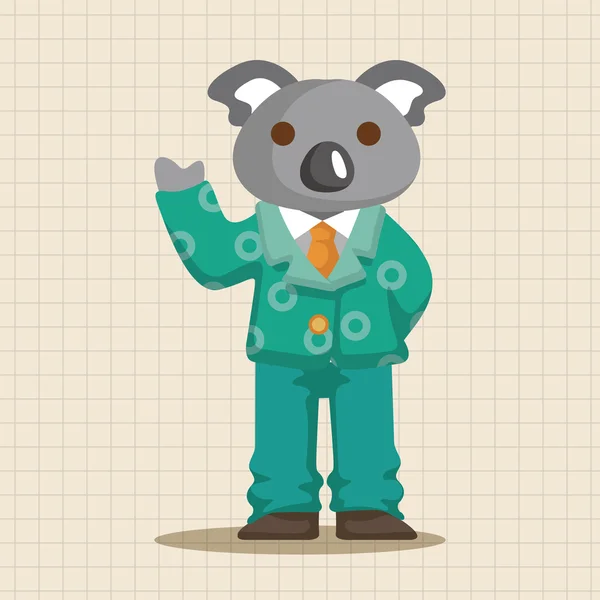 Animal koala trabajador dibujos animados tema elementos icono elemento — Vector de stock