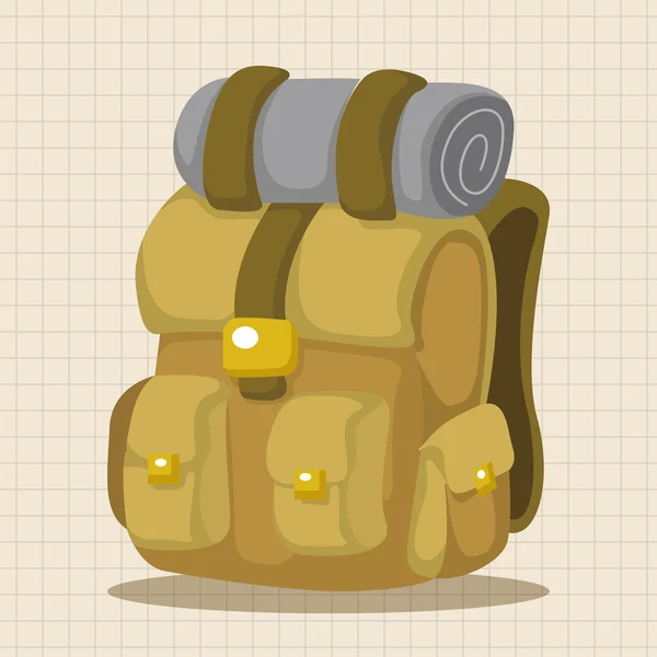 Équipement de voyage sac à dos éléments thème icône élément — Image vectorielle