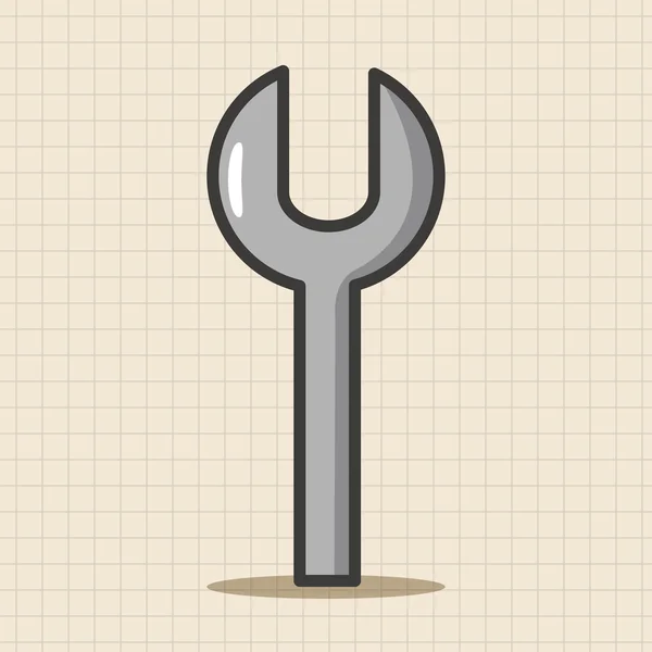 Praca narzędzia klucza tematu elementy ikony elementu — Wektor stockowy