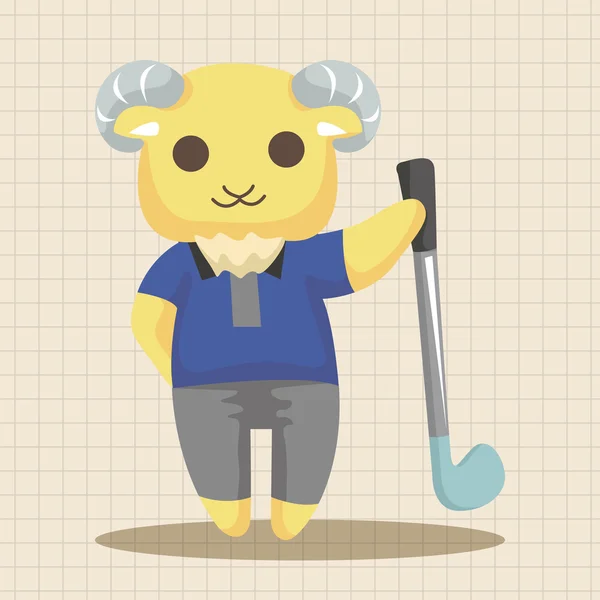 Animal chèvre faire sport dessin animé thème éléments icône élément — Image vectorielle