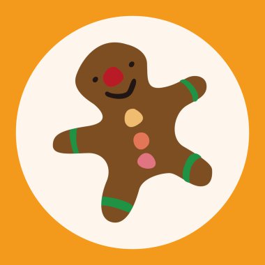 Noel zencefilli kurabiye adam düz simgesi öğeleri arka plan, eps10