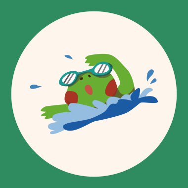 Spor hayvan kurbağa karikatür öğeleri vektör