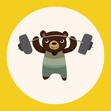 Spor hayvan ayı çizgi film öğeleri vektör