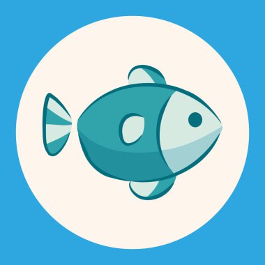 Hayvan balık düz simgesi elemanları, eps10