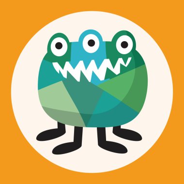 tuhaf canavar düz simgesi elemanları, eps10