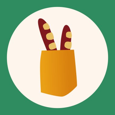 yiyecek ekmek düz simgesi elemanları, eps10