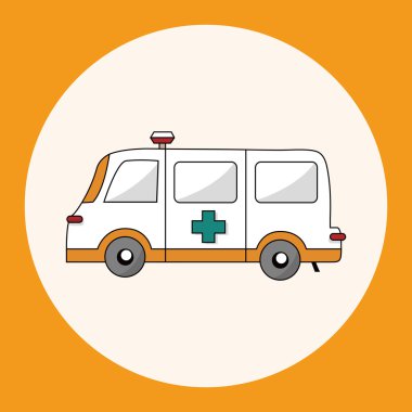 ulaşım ambulans Tema öğeleri vektör, eps