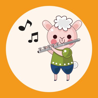 hayvan koyun enstrüman çizgi film Tema öğeleri oynarken