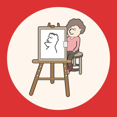 Sokak sanatçı ressam Tema öğeleri vektör, eps