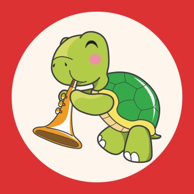 hayvan kaplumbağa enstrüman çizgi film Tema öğeleri oynarken