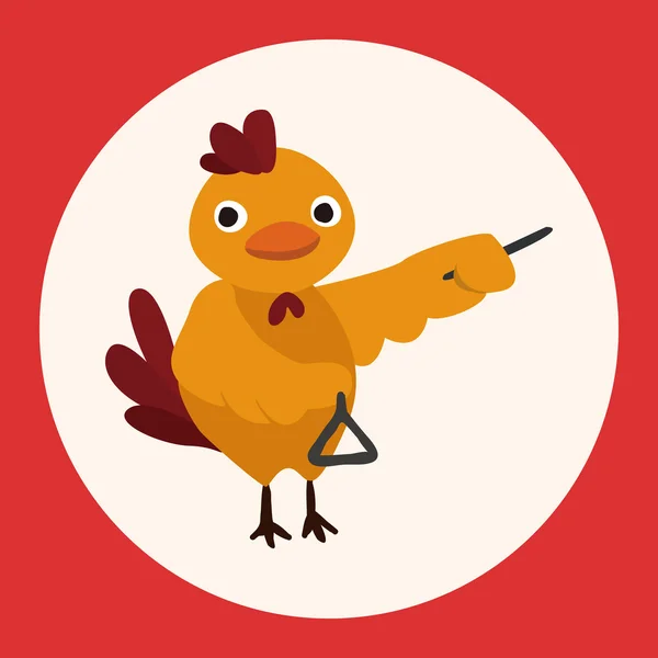 Animal musical pollo plano icono elementos fondo, eps10 — Vector de stock