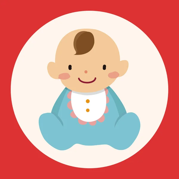Aile bebek karakter düz simgesi öğeleri arka plan, eps10 — Stok Vektör