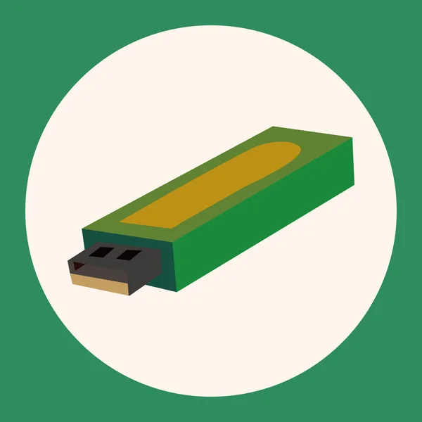 Computer thema usb elementen vector — Stockvector