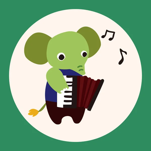 Animal musical elefante plano ícone elementos fundo, eps10 —  Vetores de Stock