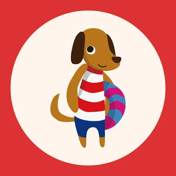 Sommer Tier Hund flache Symbolelemente Hintergrund, Eps10 — Stockvektor